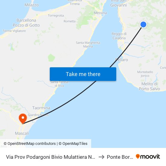 Via Prov Podargoni  Bivio Mulattiera N/S to Ponte Boria map