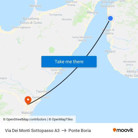 Via Dei Monti  Sottopasso A3 to Ponte Boria map