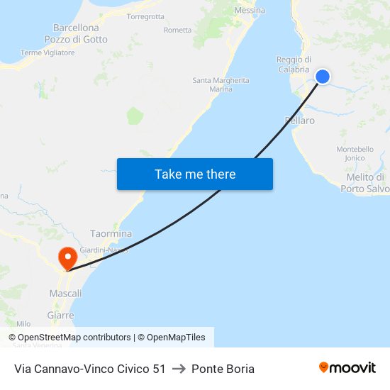 Via Cannavo-Vinco  Civico 51 to Ponte Boria map