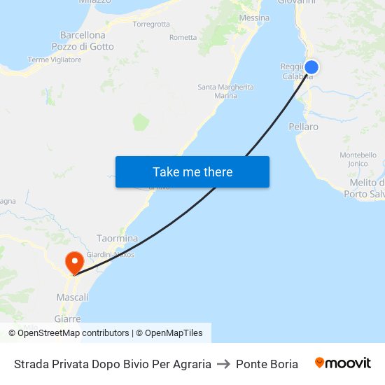 Strada Privata  Dopo Bivio Per Agraria to Ponte Boria map