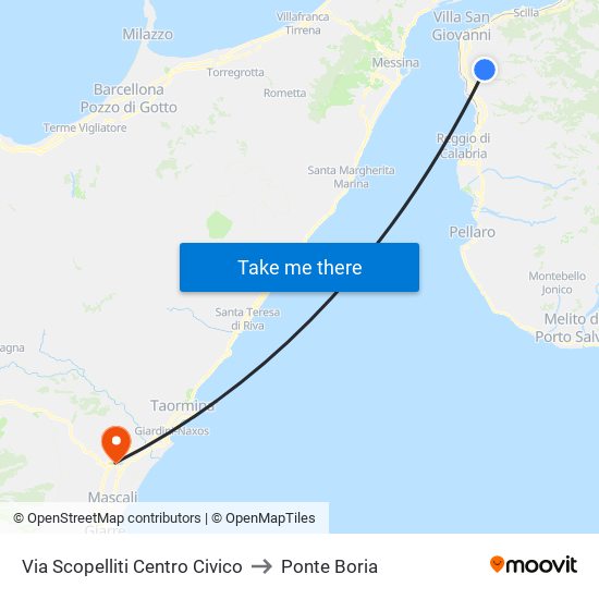 Via Scopelliti  Centro Civico to Ponte Boria map