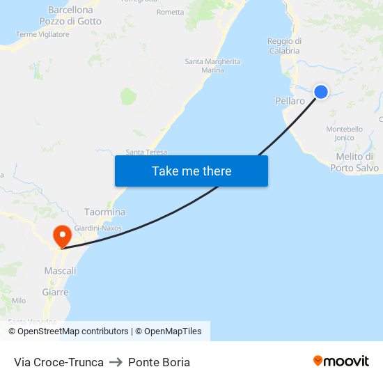 Via Croce-Trunca to Ponte Boria map