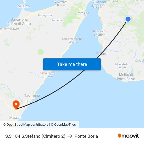 S.S 184  S.Stefano (Cimitero 2) to Ponte Boria map