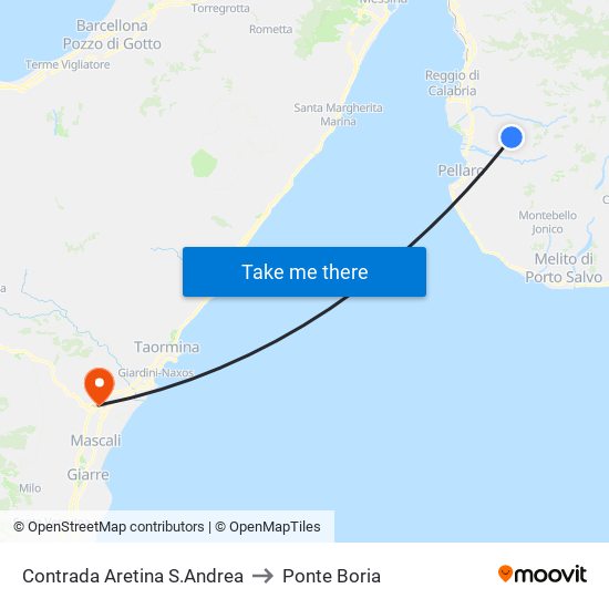 Contrada Aretina  S.Andrea to Ponte Boria map