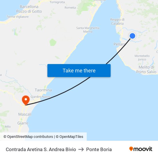 Contrada Aretina  S. Andrea Bivio to Ponte Boria map