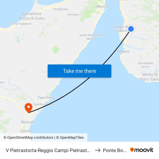 V Pietrastorta-Reggio Campi Pietrastorta to Ponte Boria map