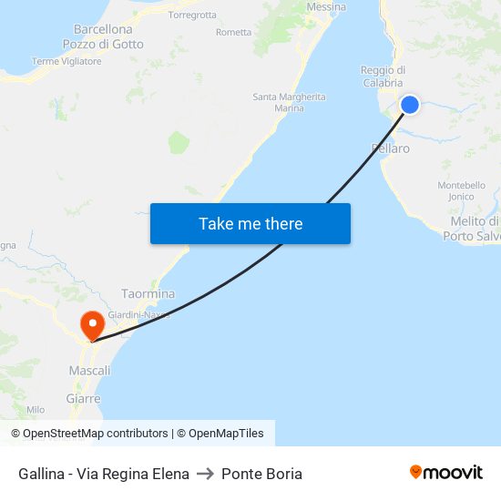 Gallina - Via Regina Elena to Ponte Boria map