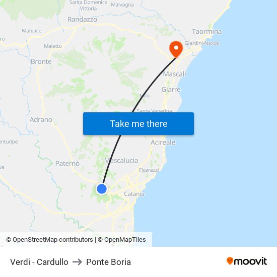 Verdi - Cardullo to Ponte Boria map