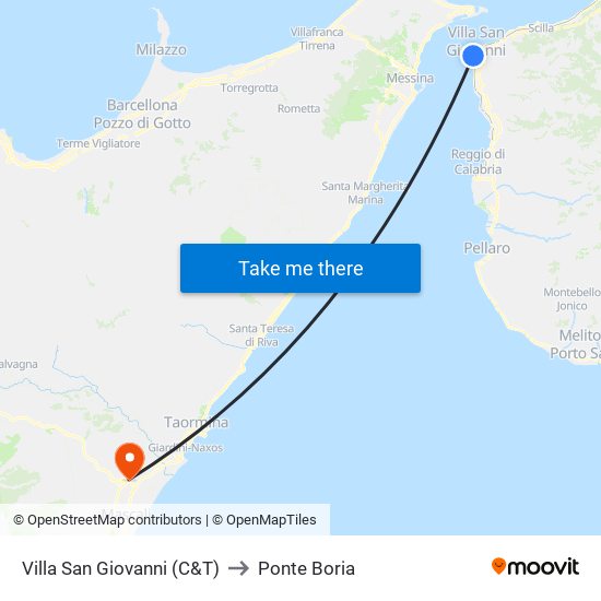 Villa San Giovanni (C&T) to Ponte Boria map