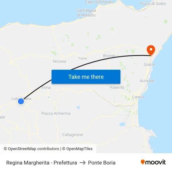 Regina Margherita - Prefecture to Ponte Boria map