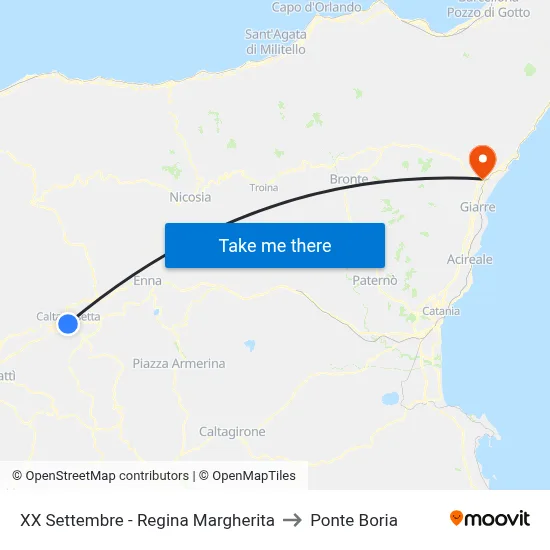 XX September - Regina Margherita to Ponte Boria map