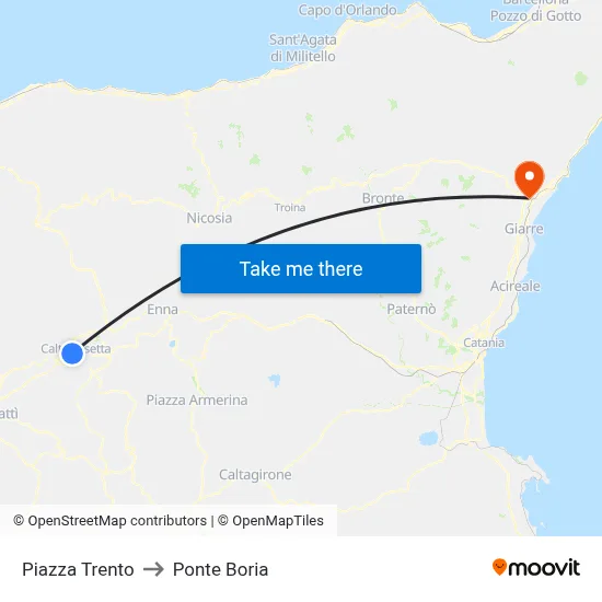 Trento Square to Ponte Boria map