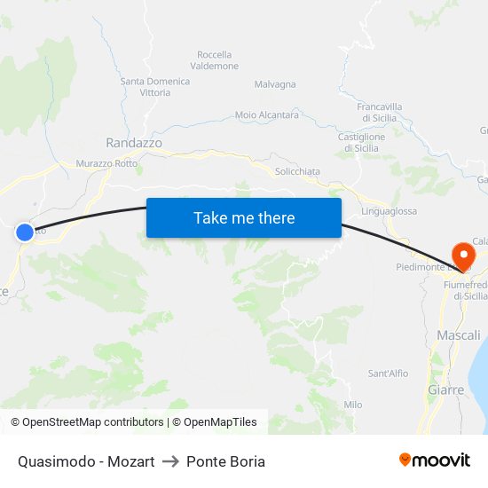 Quasimodo - Mozart to Ponte Boria map