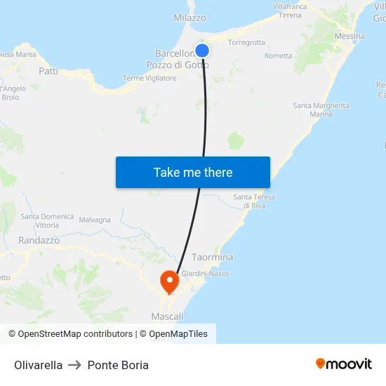 Olivarella to Ponte Boria map