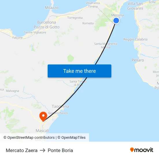 Zaera Market to Ponte Boria map