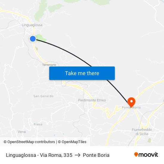 Linguaglossa - Via Roma, 335 to Ponte Boria map