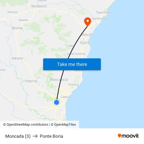 Moncada (3) to Ponte Boria map