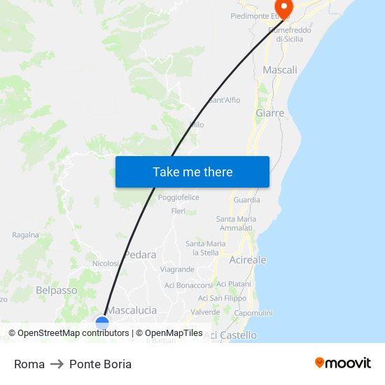 Roma to Ponte Boria map