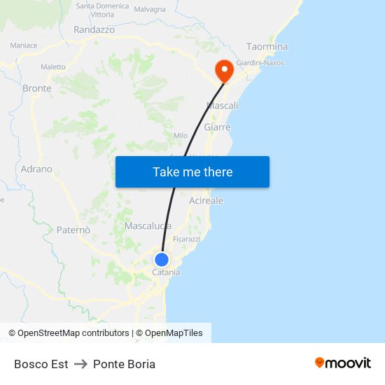 Bosco Est to Ponte Boria map
