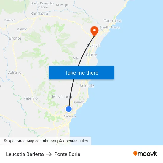 Leucatia Barletta to Ponte Boria map