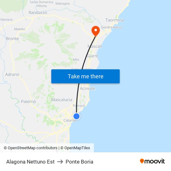 Alagona Nettuno Est to Ponte Boria map