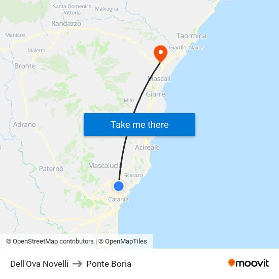 Dell'Ova Novelli to Ponte Boria map