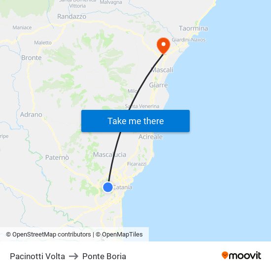 Pacinotti Volta to Ponte Boria map