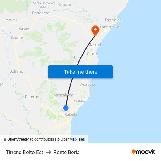 Tirreno Boito Est to Ponte Boria map