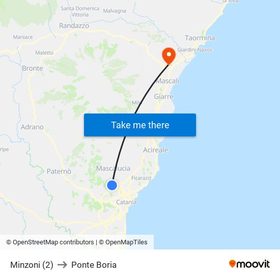 Minzoni (2) to Ponte Boria map