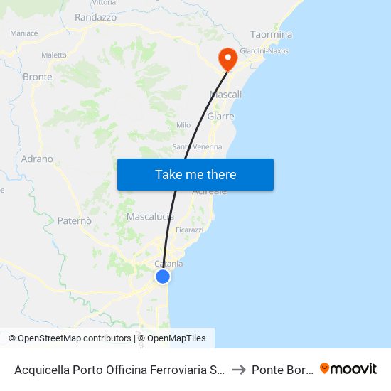 Acquicella Porto Officina Ferroviaria Sud to Ponte Boria map