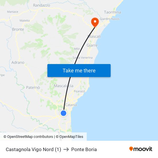 Castagnola Vigo Nord (1) to Ponte Boria map