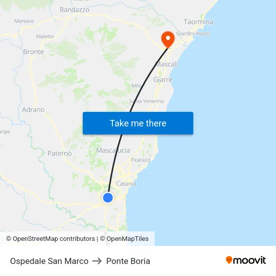 San Marco Hospital to Ponte Boria map