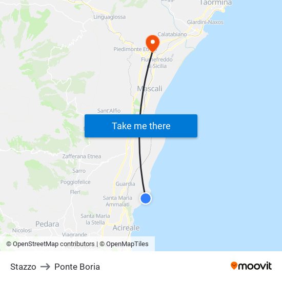 Stazzo to Ponte Boria map