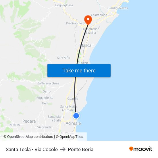 Santa Tecla - Via Cocole to Ponte Boria map