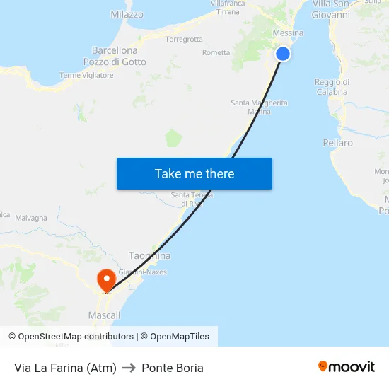 La Farina Street (Atm) to Ponte Boria map