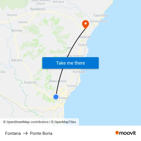 Fountain to Ponte Boria map