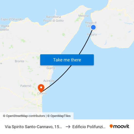 Via Spirito Santo-Cannavo, 15a (S/N) to Edificio Polifunzionale map