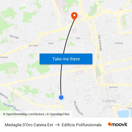 Medaglie D'Oro Catena Est to Edificio Polifunzionale map