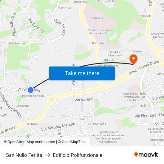 San Nullo Ferlita to Edificio Polifunzionale map