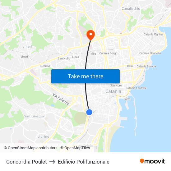 Concordia Poulet to Edificio Polifunzionale map