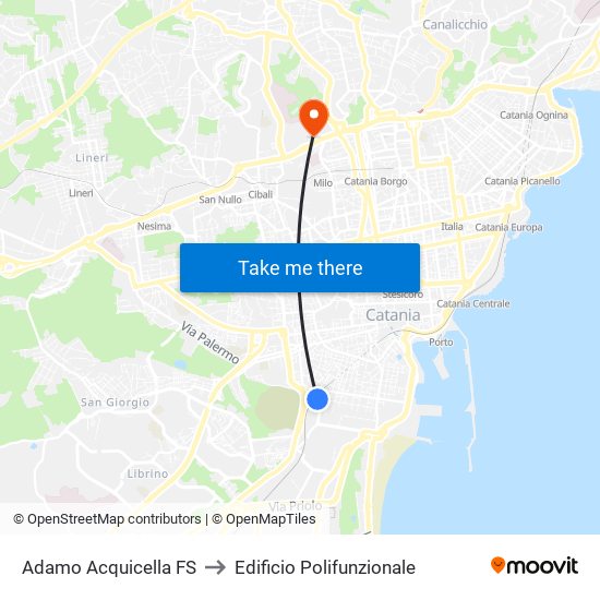 Adamo Acquicella FS to Edificio Polifunzionale map
