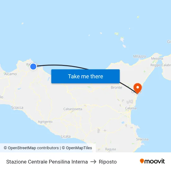 Central Station Internal Platform to Riposto map