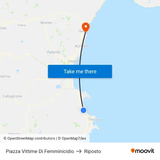 Victims of Femicide Square to Riposto map