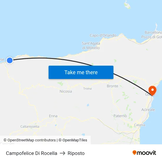 Campofelice Di Rocella to Riposto map