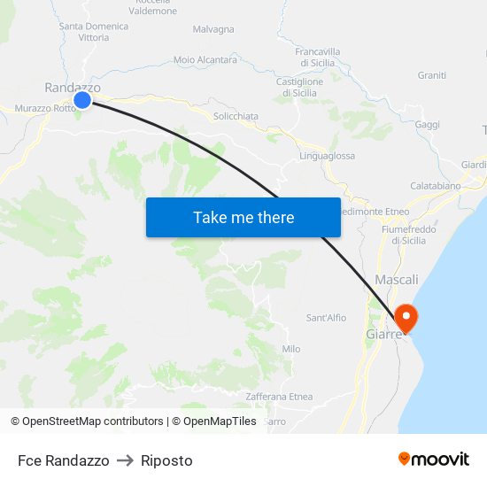 Fce Randazzo to Riposto map