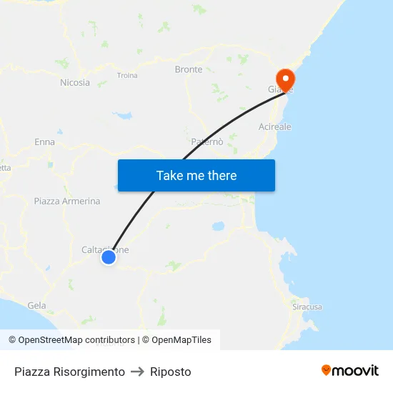 Risorgimento Square to Riposto map