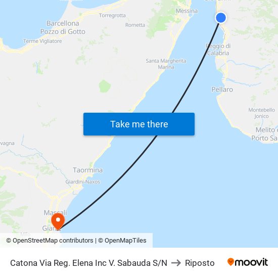 Catona Via Reg. Elena Inc V. Sabauda S/N to Riposto map
