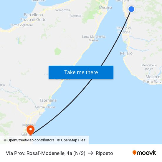 Via Prov. Rosal'-Modenelle, 4a (N/S) to Riposto map