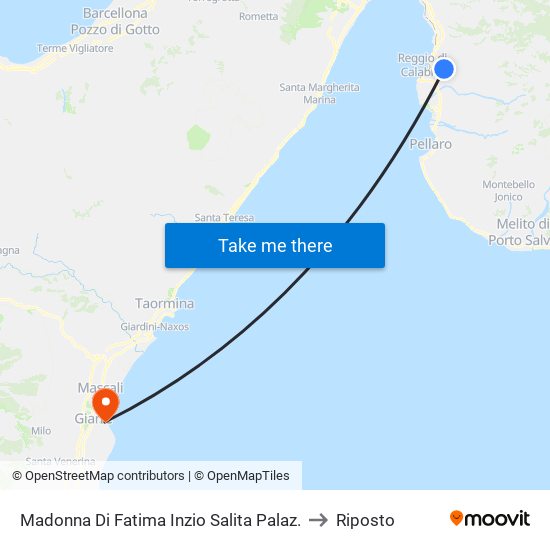 Madonna Di Fatima  Inzio Salita Palaz. to Riposto map