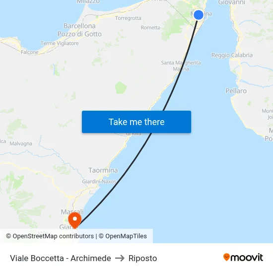 Boccetta Avenue - Archimede to Riposto map